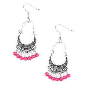 Paparazzi Hopelessly Houston - Pink Earrings
